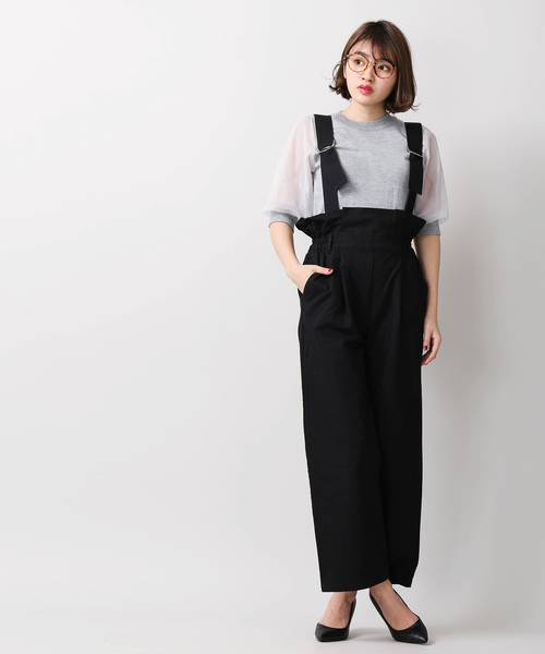 WEGO（ウィゴー）の「WEGO/ハイウエストサロペット（サロペット/オーバーオール・レディース・カーキ/ブラック・FREE）」の13枚目の写真