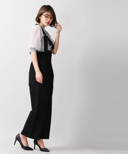 WEGO（ウィゴー）の「WEGO/ハイウエストサロペット（サロペット/オーバーオール・レディース・カーキ/ブラック・FREE）」の11枚目の写真