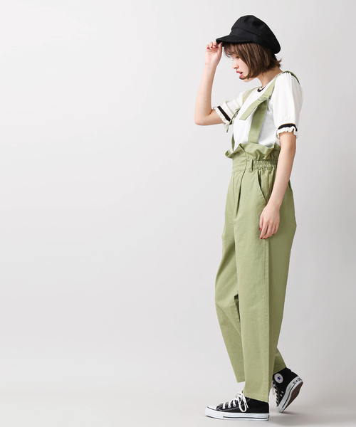 WEGO（ウィゴー）の「WEGO/ハイウエストサロペット（サロペット/オーバーオール・レディース・カーキ/ブラック・FREE）」の9枚目の写真