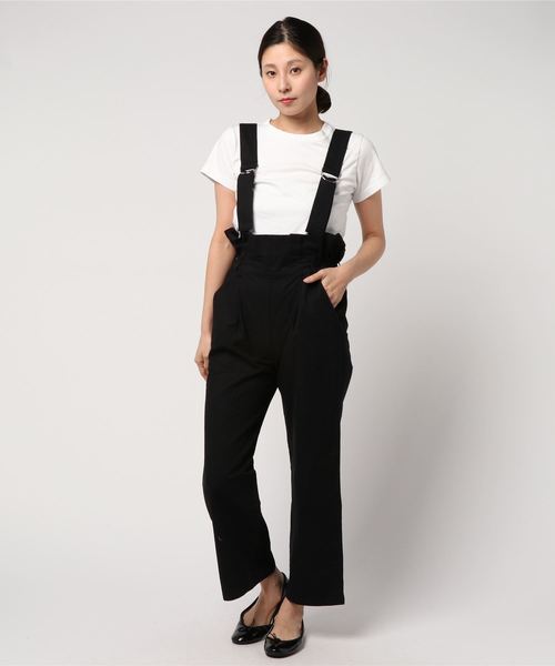 WEGO（ウィゴー）の「WEGO/ハイウエストサロペット（サロペット/オーバーオール・レディース・カーキ/ブラック・FREE）」の7枚目の写真