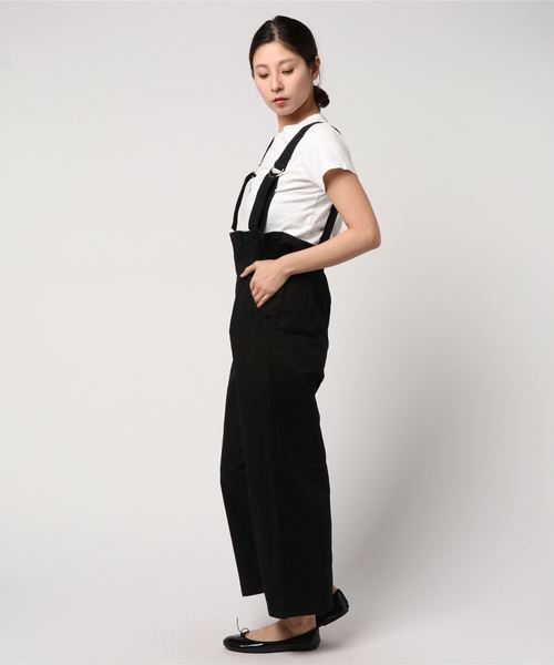 WEGO（ウィゴー）の「WEGO/ハイウエストサロペット（サロペット/オーバーオール・レディース・カーキ/ブラック・FREE）」の4枚目の写真