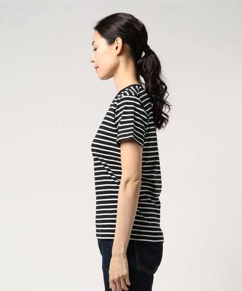 AMERICAN HOLIC（アメリカンホリック）の「・60新彊綿スムースボーダークルーネックTシャツ★（Tシャツ/カットソー・レディース・ブラック/ピンク/ブルー/杢グレー・L/M）」の16枚目の写真