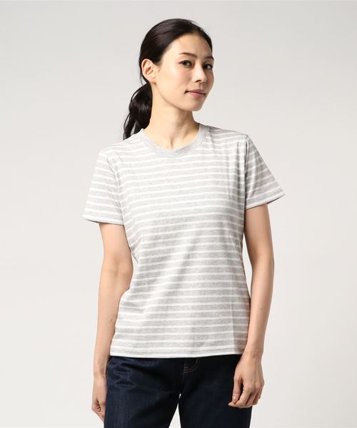 AMERICAN HOLIC（アメリカンホリック）の「・60新彊綿スムースボーダークルーネックTシャツ★（Tシャツ/カットソー・レディース・ブラック/ピンク/ブルー/杢グレー・L/M）」の3枚目の写真