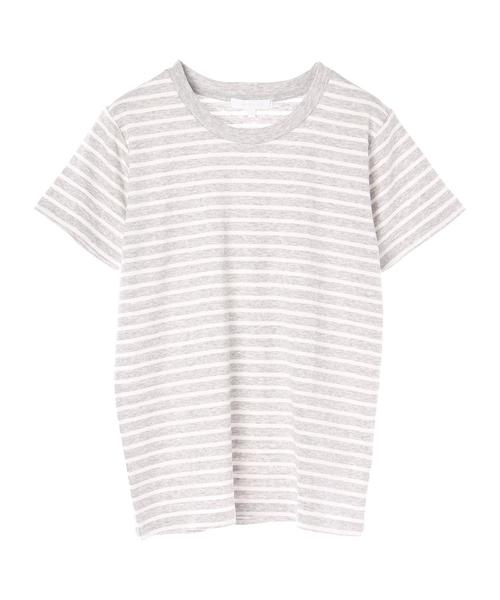 AMERICAN HOLIC（アメリカンホリック）の「・60新彊綿スムースボーダークルーネックTシャツ★（Tシャツ/カットソー・レディース・ブラック/ピンク/ブルー/杢グレー・L/M）」の14枚目の写真