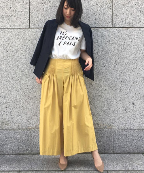 un dix cors（アンディコール）の「アコーディオンタックパンツ（その他パンツ・レディース・ベージュ/イエロー・ﾌﾘ-）」の6枚目の写真