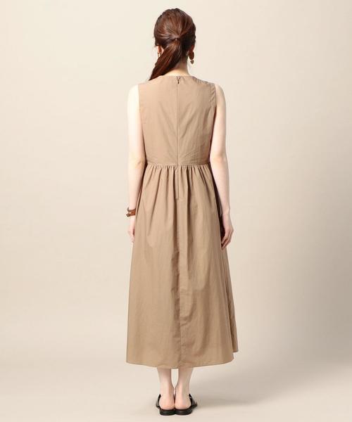 BEAUTY&YOUTH UNITED ARROWS（ビューティーアンドユースユナイテッドアローズ）の「BY ブロードギャザーノースリーブワンピース ◆（ワンピース・レディース・ライトブルー/モカ/ブラック・FREE）」の8枚目の写真