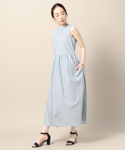 BEAUTY&YOUTH UNITED ARROWS（ビューティーアンドユースユナイテッドアローズ）の「BY ブロードギャザーノースリーブワンピース ◆（ワンピース・レディース・ライトブルー/モカ/ブラック・FREE）」の19枚目の写真