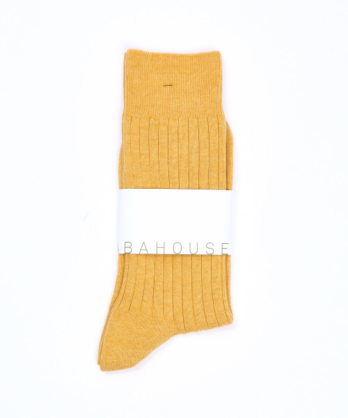ABAHOUSE（アバハウス）の「無地リブソックス（ソックス/靴下・メンズ・ホワイト/ダークグリーン/レッド/ゴールド/オレンジ/ワイン・フリー）」の6枚目の写真