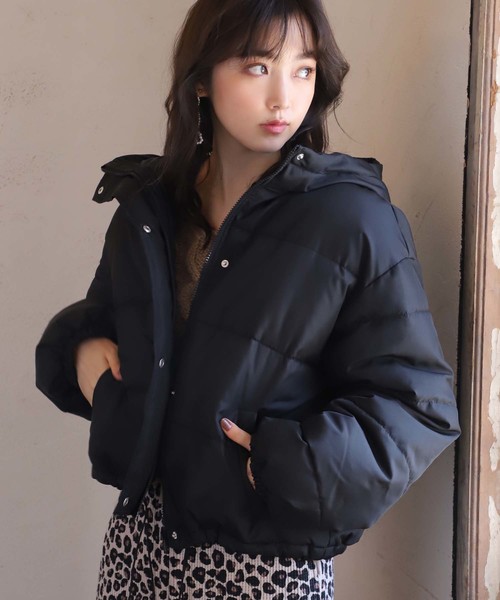 one after another NICE CLAUP（ワンアフターアナザーナイスクラップ）の「フードエコダウンジャケット（ダウンジャケット/コート・レディース・ブラック/ベージュ/パープル/ラベンダー・FREE）」の15枚目の写真