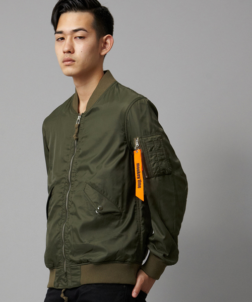 MONKEY TIME（モンキータイム）の「MT∴ ボンディング L-2 ジャケット◆（ミリタリージャケット・メンズ・ブラック/オリーブ・SMALL/MEDIUM/LARGE/X-LARGE）」の8枚目の写真