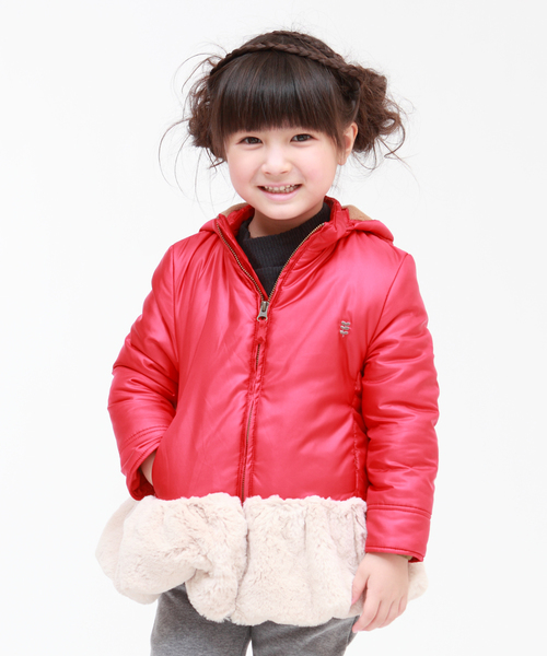 RAGMART（ラグマート）の「フリルファー中綿コート（その他アウター・キッズ・ネイビー/レッド・110cm/100cm/120cm/130cm）」の7枚目の写真