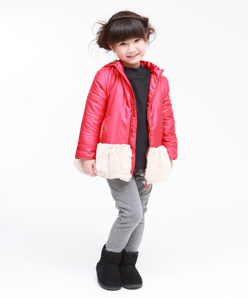 RAGMART（ラグマート）の「フリルファー中綿コート（その他アウター・キッズ・ネイビー/レッド・110cm/100cm/120cm/130cm）」の5枚目の写真