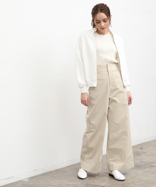 SALON adam et rope'（サロン アダム エ ロペ）の「コットンライクポリエステルワイドパンツ（その他パンツ・レディース・ブラック/ベージュ・X-SMALL/S/M）」の3枚目の写真