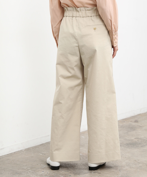 SALON adam et rope'（サロン アダム エ ロペ）の「コットンライクポリエステルワイドパンツ（その他パンツ・レディース・ブラック/ベージュ・X-SMALL/S/M）」の5枚目の写真