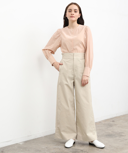 SALON adam et rope'（サロン アダム エ ロペ）の「コットンライクポリエステルワイドパンツ（その他パンツ・レディース・ブラック/ベージュ・X-SMALL/S/M）」の12枚目の写真