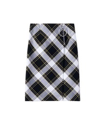 COTTON CHECKED WRAPPED SKIRT