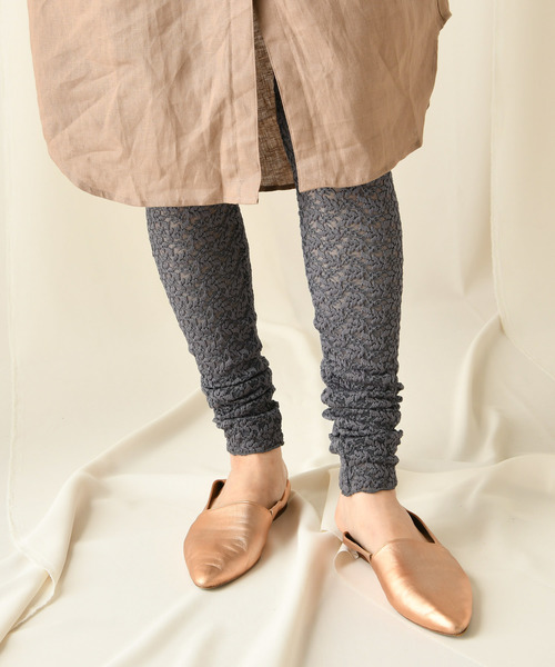 DouDou（ドゥドゥ）の「ストレッチレースレギンス（レギンス/スパッツ・レディース・ベージュ/グレー/ホワイト系その他・FREE）」の2枚目の写真