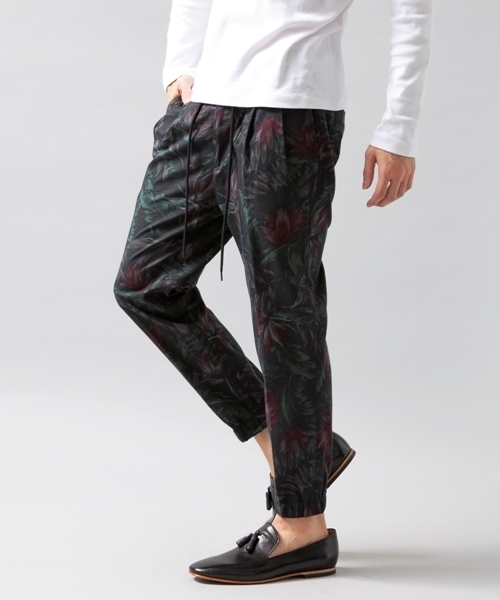 MONKEY TIME(モンキータイム)の「MT∴ ダーク トロピカルプリント リブパンツ ◆(その他パンツ・メンズ・ブラック/ネイビー・LARGE/SMALL/MEDIUM)」の6枚目の写真