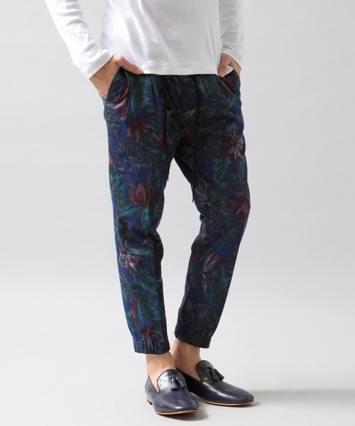 MONKEY TIME(モンキータイム)の「MT∴ ダーク トロピカルプリント リブパンツ ◆(その他パンツ・メンズ・ブラック/ネイビー・LARGE/SMALL/MEDIUM)」の8枚目の写真