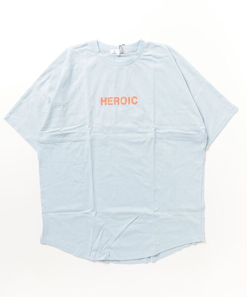 STYLEBLOCK（スタイルブロック）の「プリントビッグシルエット半袖Tシャツ（Tシャツ/カットソー・メンズ・サックスブルー/ベージュ/オレンジ/オフホワイト/ブラック/ピンク・M/L）」の4枚目の写真