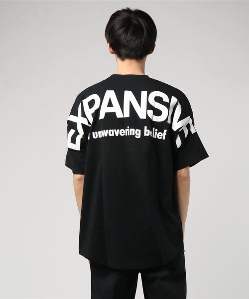 STYLEBLOCK（スタイルブロック）の「プリントビッグシルエット半袖Tシャツ（Tシャツ/カットソー・メンズ・サックスブルー/ベージュ/オレンジ/オフホワイト/ブラック/ピンク・M/L）」の9枚目の写真