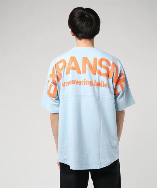 STYLEBLOCK（スタイルブロック）の「プリントビッグシルエット半袖Tシャツ（Tシャツ/カットソー・メンズ・サックスブルー/ベージュ/オレンジ/オフホワイト/ブラック/ピンク・M/L）」の7枚目の写真