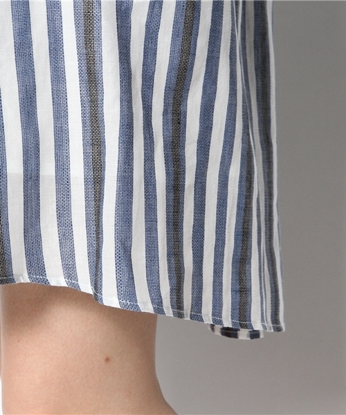 Demi-Luxe BEAMS(デミルクス ビームス)の「○TELA / ストライプ リボン ノースリーブ ワンピース(ワンピース・レディース・ブルー・42/40)」の10枚目の写真