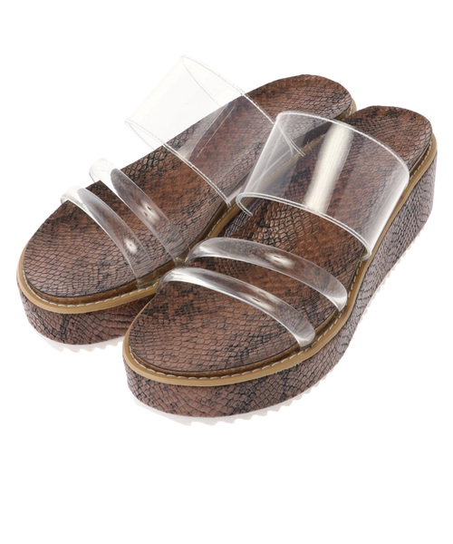 ALEXIA STAM(アリシアスタン)の「Clear Strap Platform Sandals/クリアストラッププラットフォームサンダル(サンダル・レディース・ベージュ/ブラウン/レオパード・S/M/L)」の4枚目の写真