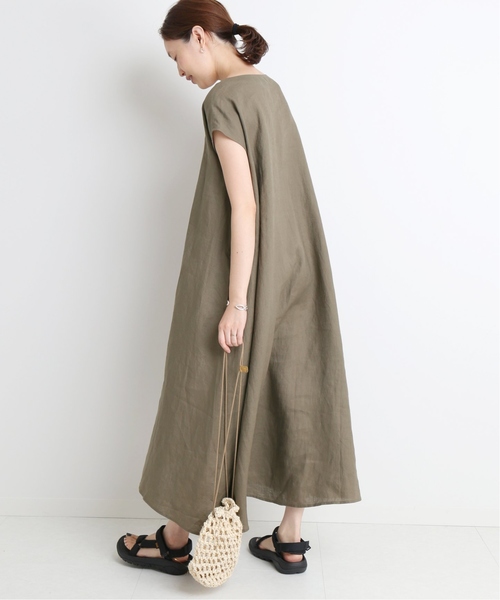 SLOBE IENA(スローブイエナ)の「フレンチリネンスキッパーワンピース◆(ワンピース・レディース・ブラック/ベージュ/カーキ/ブルー系その他・FREE)」の14枚目の写真