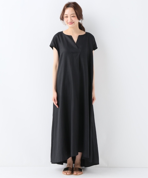 【美品】スロープイエナ　フレンチ　リネン　ロングワンピース 2025年最新】スローブイエナSLOBE iena リネン ワンピースの人気