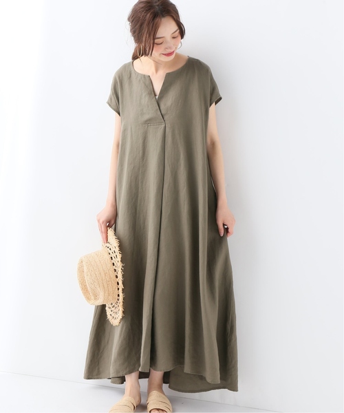 セール】フレンチリネンスキッパーワンピース◇（ワンピース
