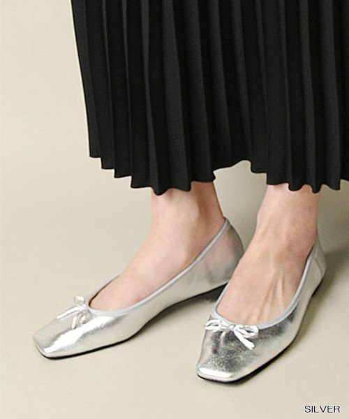 RANDA（ランダ）の「ストレスフリー/ソフトバレエシューズ（バレエシューズ・レディース・グレイッシュベージュ/シルバー/グリーン/ブラック/レッド/アイボリー/レオパード/その他・25/24/24.5/22/22.5/23/23.5/25.5）」の6枚目の写真