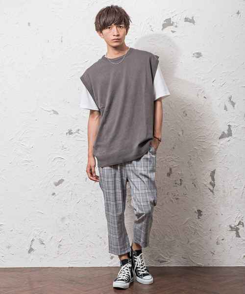 MinoriTY（マイノリティ）の「アンクルパンツ チェックワイドテーパード（その他パンツ・メンズ・ネイビー/ベージュ/ブラウン・L/M）」の6枚目の写真