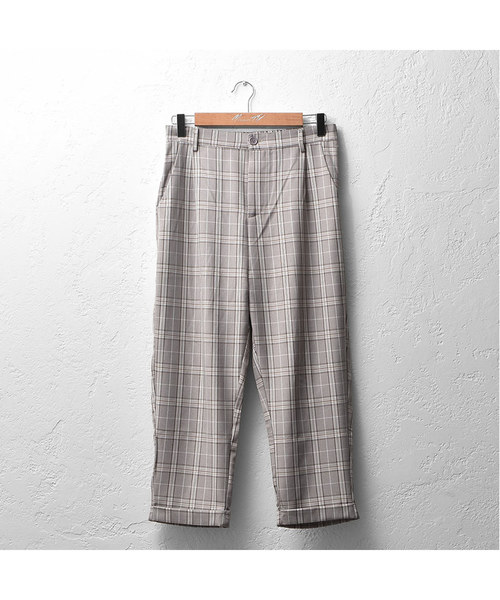 MinoriTY（マイノリティ）の「アンクルパンツ チェックワイドテーパード（その他パンツ・メンズ・ネイビー/ベージュ/ブラウン・L/M）」の8枚目の写真