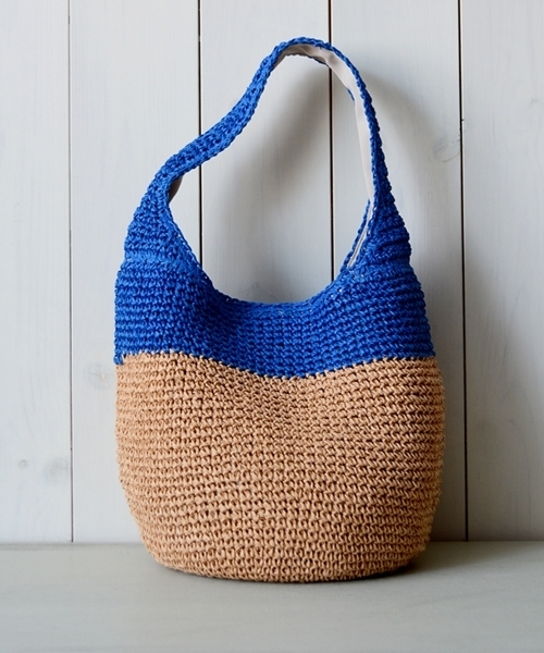 SHIPS for women（シップスフォーウィメン）の「★★ペーパー2トーンバッグ◇（かごバッグ・レディース・ブラック/キャメル/ブルー・ONE SIZE）」の3枚目の写真