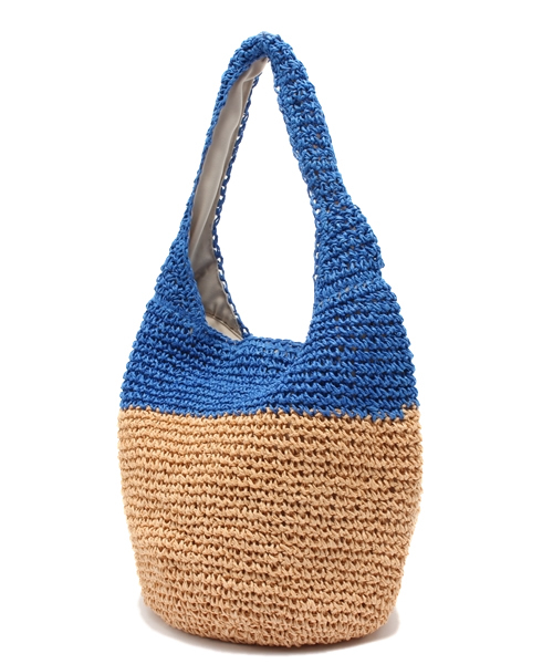 SHIPS for women（シップスフォーウィメン）の「★★ペーパー2トーンバッグ◇（かごバッグ・レディース・ブラック/キャメル/ブルー・ONE SIZE）」の5枚目の写真