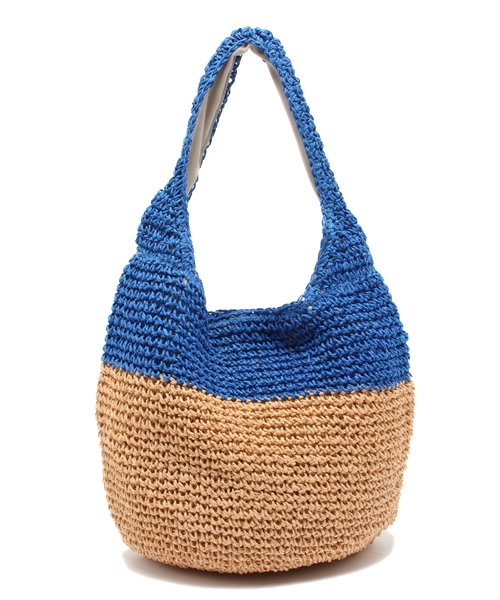 SHIPS for women（シップスフォーウィメン）の「★★ペーパー2トーンバッグ◇（かごバッグ・レディース・ブラック/キャメル/ブルー・ONE SIZE）」の6枚目の写真