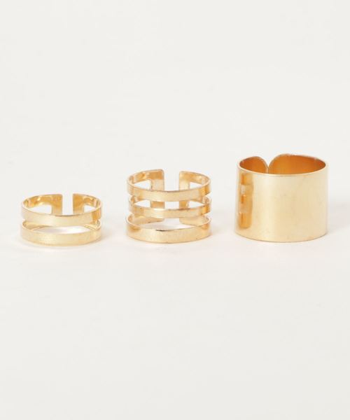 kutir(クティール)の「kutirlune/【サイズ調節可能】3セットリング(リング・レディース・シルバー/ゴールド・FREE)」の4枚目の写真