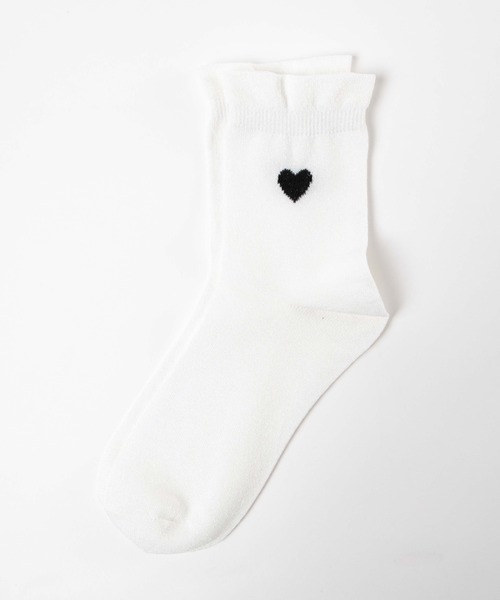 WEGO（ウィゴー）の「WEGO/ハートワンポイントラメソックス（ソックス/靴下・レディース・ホワイト/ブラック/シルバー・FREE）」の5枚目の写真