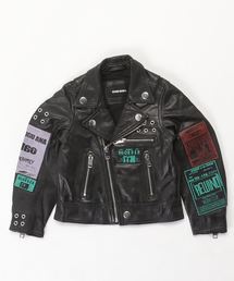 DISEL キッズ　レザージャケット　8歳 ☆DIESEL ブラック レザー ジャケット キッズ用8Y - メルカリ