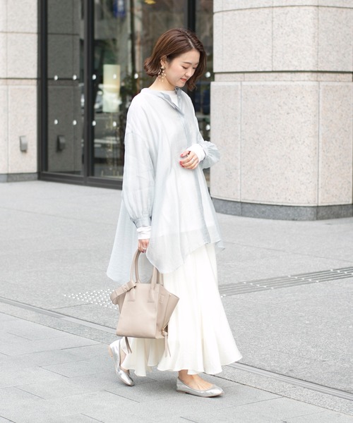 DouDou（ドゥドゥ）の「アシメギャザースカート（スカート・レディース・オフホワイト/ラベンダー・38/36）」の16枚目の写真