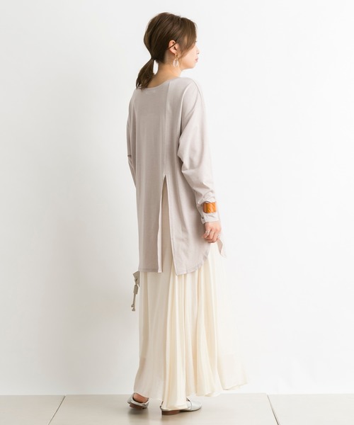 DouDou（ドゥドゥ）の「アシメギャザースカート（スカート・レディース・オフホワイト/ラベンダー・38/36）」の8枚目の写真