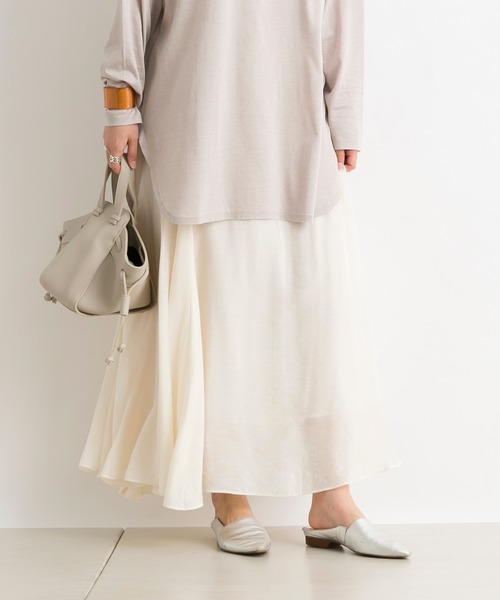 DouDou（ドゥドゥ）の「アシメギャザースカート（スカート・レディース・オフホワイト/ラベンダー・38/36）」の22枚目の写真