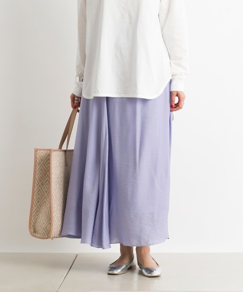 DouDou（ドゥドゥ）の「アシメギャザースカート（スカート・レディース・オフホワイト/ラベンダー・38/36）」の14枚目の写真