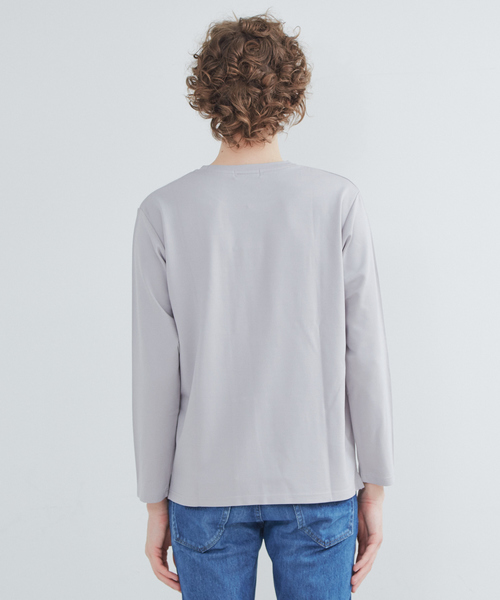 ABAHOUSE GRAY(アバハウスグレイ)の「【展開店舗限定】スラブポンチ配色切替 長袖Tシャツ(Tシャツ/カットソー・メンズ・ホワイト/ネイビー/グレー・46/48)」の6枚目の写真