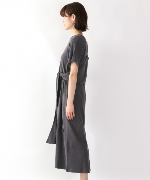 LOWRYS FARM（ローリーズファーム）の「２ＷＡＹリブワンピース／ＳＳ　879078（ワンピース・レディース・チャコールグレー/ベージュ/レッド・FREE）」の4枚目の写真