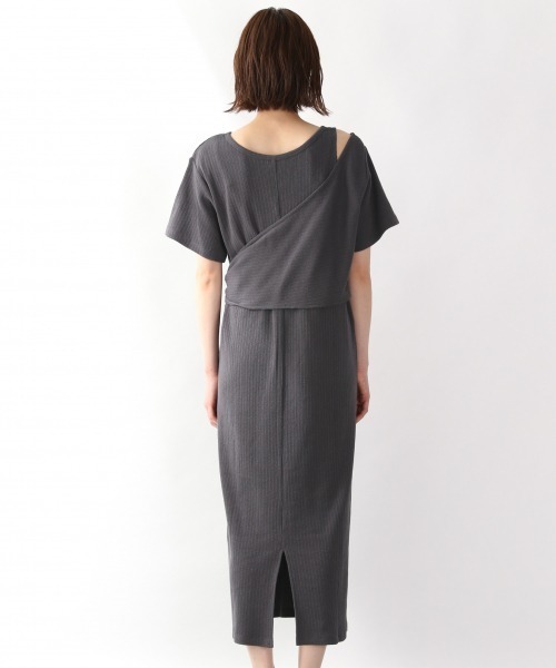 LOWRYS FARM（ローリーズファーム）の「２ＷＡＹリブワンピース／ＳＳ　879078（ワンピース・レディース・チャコールグレー/ベージュ/レッド・FREE）」の5枚目の写真