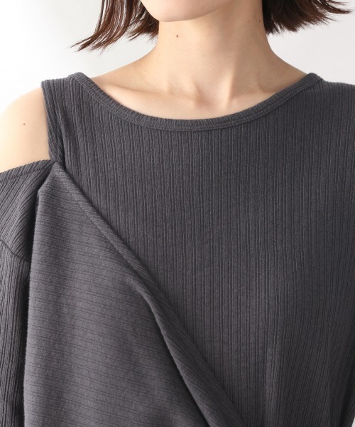 LOWRYS FARM（ローリーズファーム）の「２ＷＡＹリブワンピース／ＳＳ　879078（ワンピース・レディース・チャコールグレー/ベージュ/レッド・FREE）」の6枚目の写真