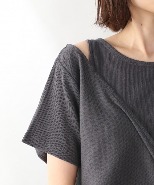 LOWRYS FARM（ローリーズファーム）の「２ＷＡＹリブワンピース／ＳＳ　879078（ワンピース・レディース・チャコールグレー/ベージュ/レッド・FREE）」の7枚目の写真