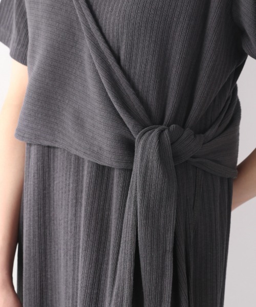 LOWRYS FARM（ローリーズファーム）の「２ＷＡＹリブワンピース／ＳＳ　879078（ワンピース・レディース・チャコールグレー/ベージュ/レッド・FREE）」の8枚目の写真